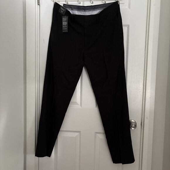 Haggar Premium Flex Dress Pant Sz 38x32 Black Slim Fit Stretch Wrinkle Free NWT - Picture 2 of 11